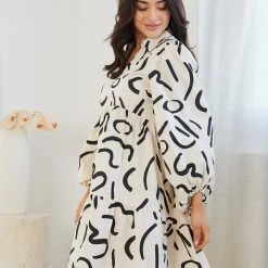 YH & Co (Chloe Yip) Adalaine Dress - Beige Print