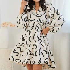 YH & Co (Chloe Yip) Adalaine Dress - Beige Print