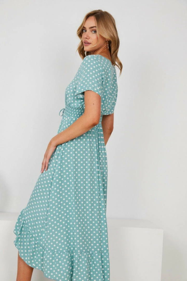 HQ Fashion Adley Dress - Sage Spot CLOTHING 5 HQ Fashion Adley Dress - Sage Spot CLOTHING