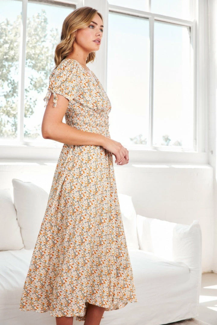 Evermore Fashion CLOTHING Agostina Dress - Orange Print 4 Evermore Fashion CLOTHING Agostina Dress - Orange Print