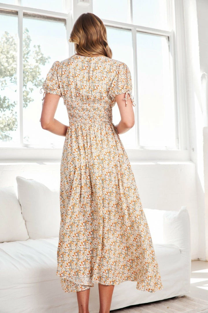 Evermore Fashion CLOTHING Agostina Dress - Orange Print 5 Evermore Fashion CLOTHING Agostina Dress - Orange Print