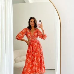Reverse Akama Dress - Orange Print CLOTHING