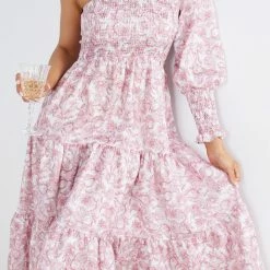 Qtrend Fashion PTY LTD Alarica Dress - Burgundy Print CLOTHING