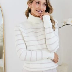 Spicy Sugar Aldie Knit - White Stripe