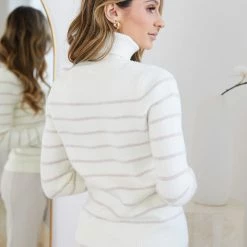 Spicy Sugar Aldie Knit - White Stripe