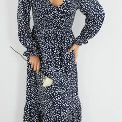 WeLove Fashion Alecta Dress - Navy Print