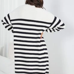 Miracle Fashion Amiaty Cardigan - Cream Stripe CLOTHING