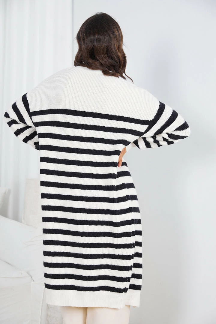 Miracle Fashion Amiaty Cardigan - Cream Stripe CLOTHING 4 Miracle Fashion Amiaty Cardigan - Cream Stripe CLOTHING