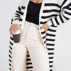Miracle Fashion Amiaty Cardigan - Cream Stripe CLOTHING 12 Miracle Fashion Amiaty Cardigan - Cream Stripe CLOTHING