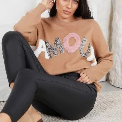 Miracle Fashion CLOTHING Amour Jumper - Brown 14 Miracle Fashion CLOTHING Amour Jumper - Brown