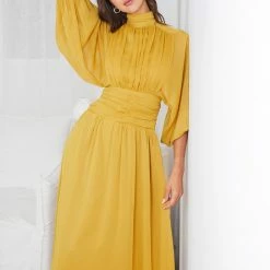 Qtrend Fashion PTY LTD Analey Dress - Mustard CLOTHING 13 Qtrend Fashion PTY LTD Analey Dress - Mustard CLOTHING