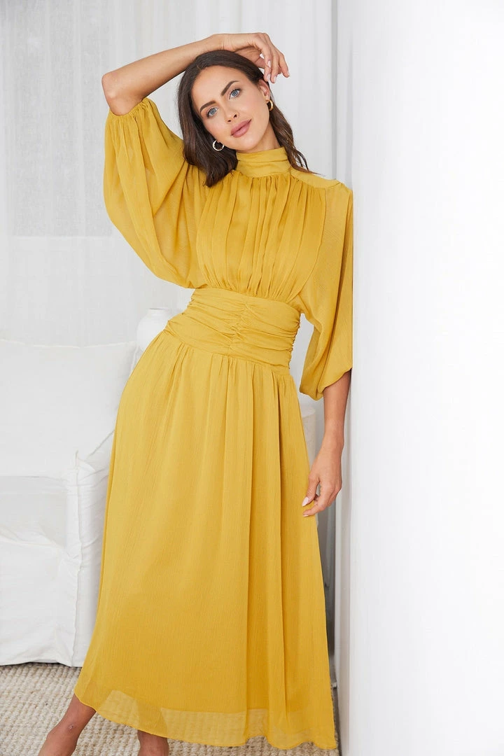 Qtrend Fashion PTY LTD Analey Dress - Mustard CLOTHING 7 Qtrend Fashion PTY LTD Analey Dress - Mustard CLOTHING