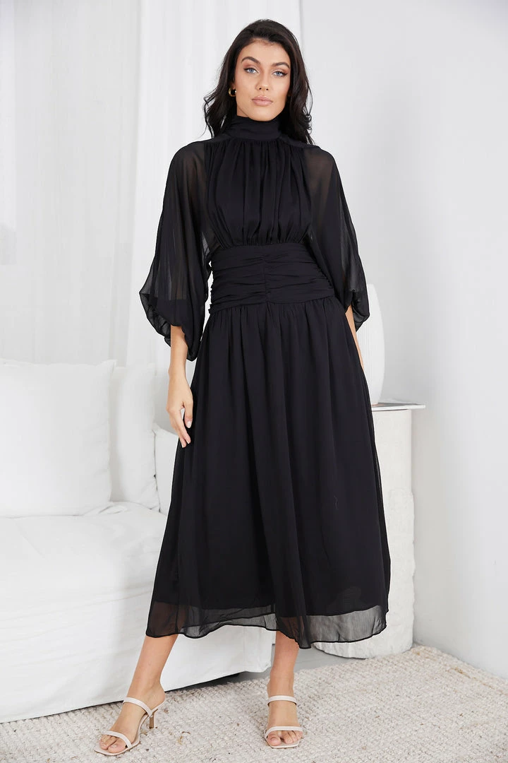 Qtrend Fashion PTY LTD Analey Dress - Black CLOTHING 3 Qtrend Fashion PTY LTD Analey Dress - Black CLOTHING