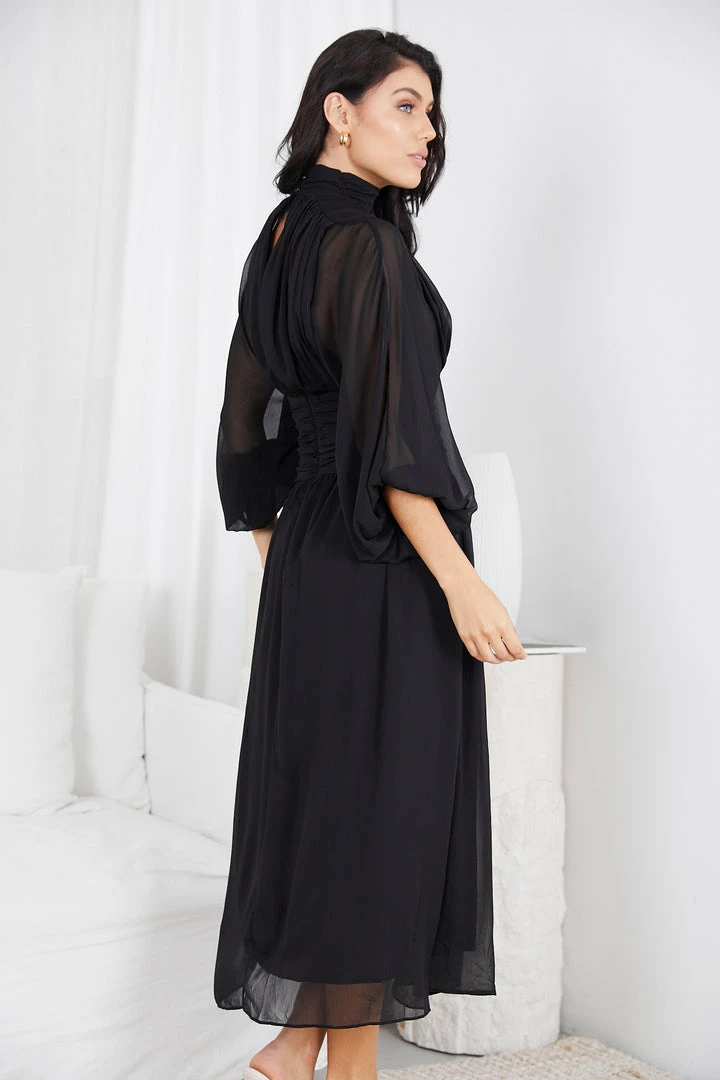 Qtrend Fashion PTY LTD Analey Dress - Black CLOTHING 5 Qtrend Fashion PTY LTD Analey Dress - Black CLOTHING