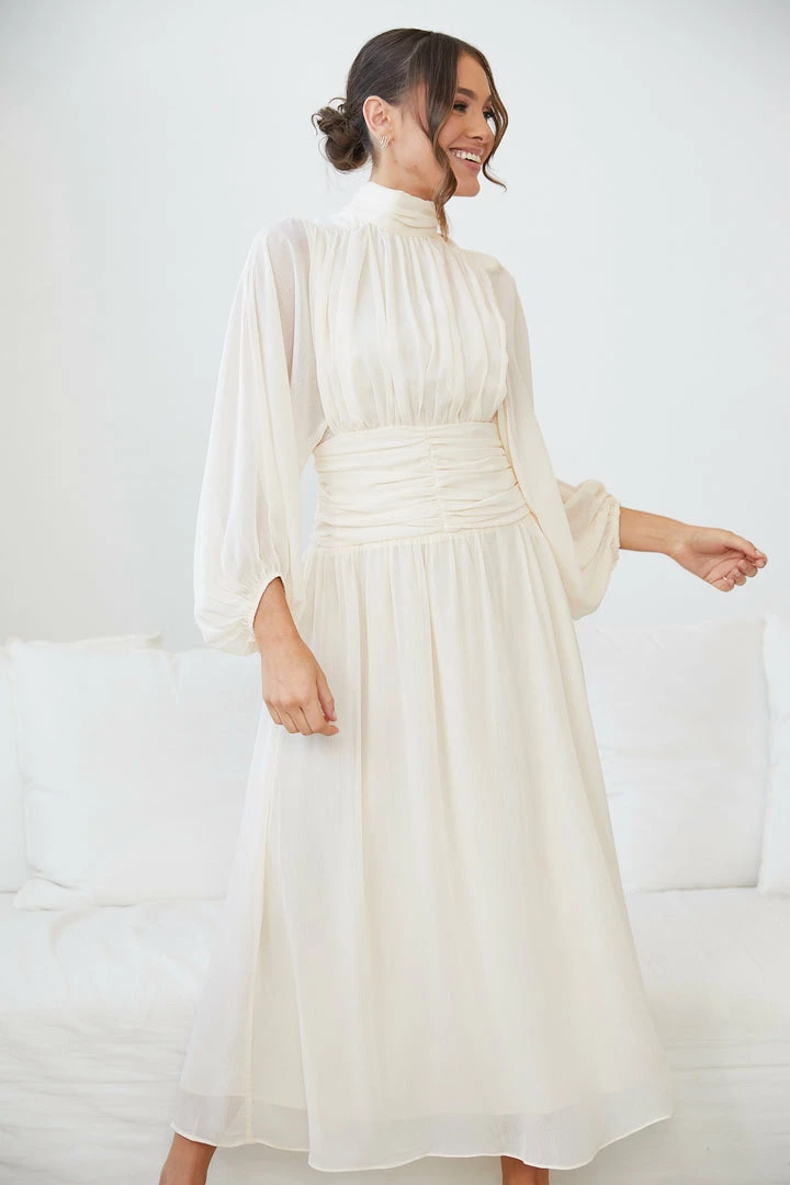 Qtrend Fashion PTY LTD CLOTHING Analey Dress - Cream 7 Qtrend Fashion PTY LTD CLOTHING Analey Dress - Cream