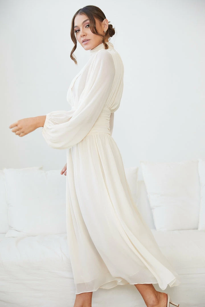 Qtrend Fashion PTY LTD CLOTHING Analey Dress - Cream 5 Qtrend Fashion PTY LTD CLOTHING Analey Dress - Cream