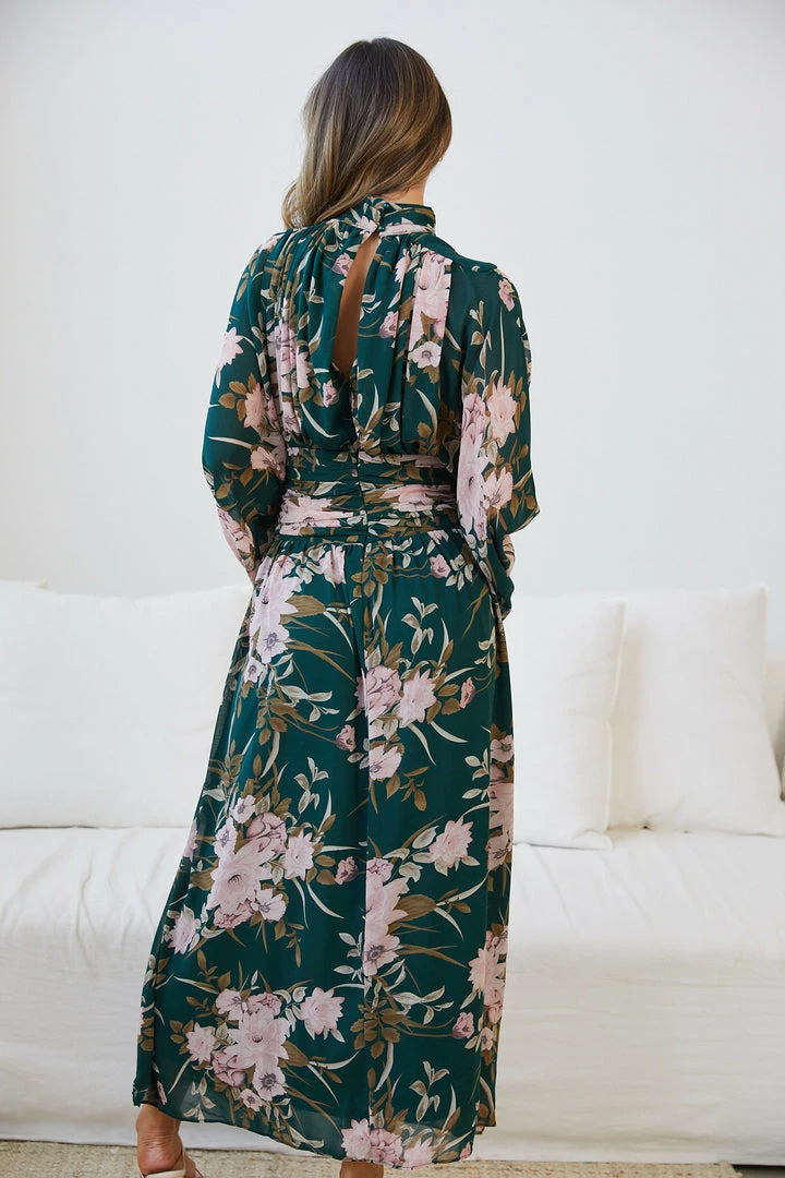 Qtrend Fashion PTY LTD Analey Dress - Green Floral 4 Qtrend Fashion PTY LTD Analey Dress - Green Floral