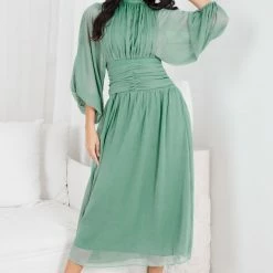 Qtrend Fashion PTY LTD Analey Dress - Sage CLOTHING 13 Qtrend Fashion PTY LTD Analey Dress - Sage CLOTHING