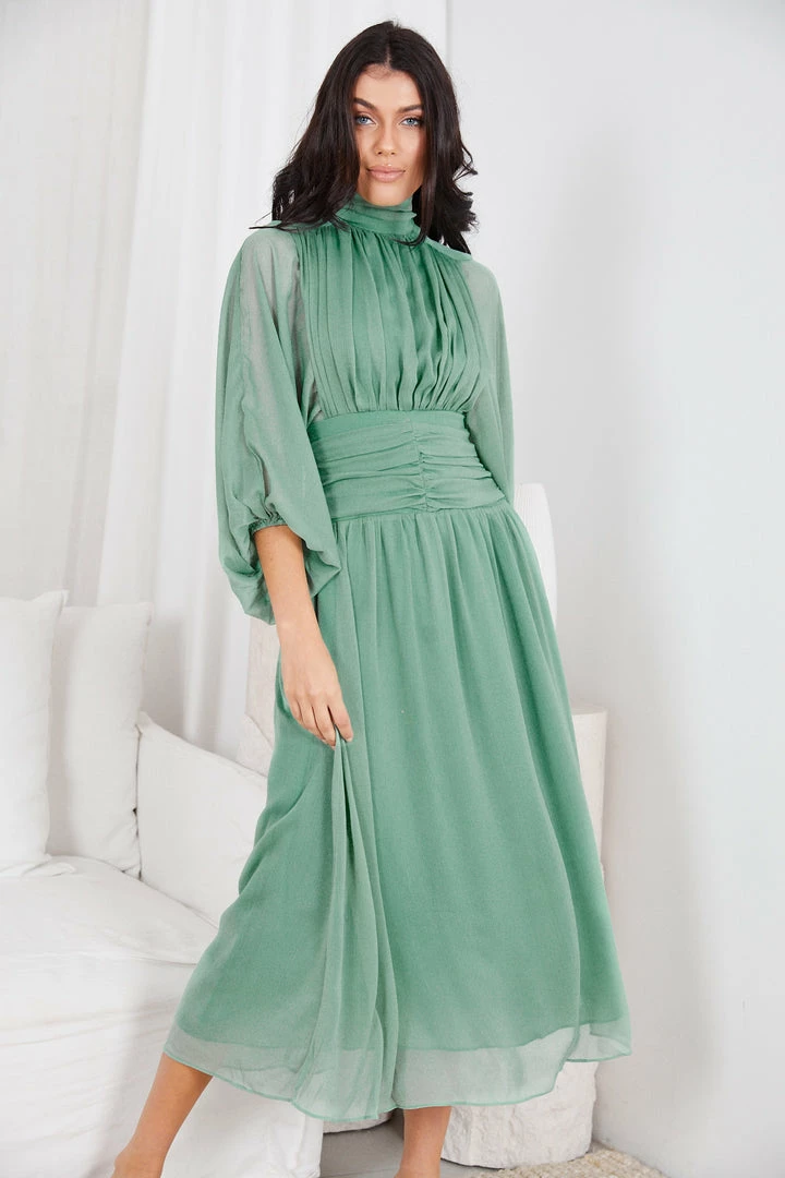 Qtrend Fashion PTY LTD Analey Dress - Sage CLOTHING 4 Qtrend Fashion PTY LTD Analey Dress - Sage CLOTHING