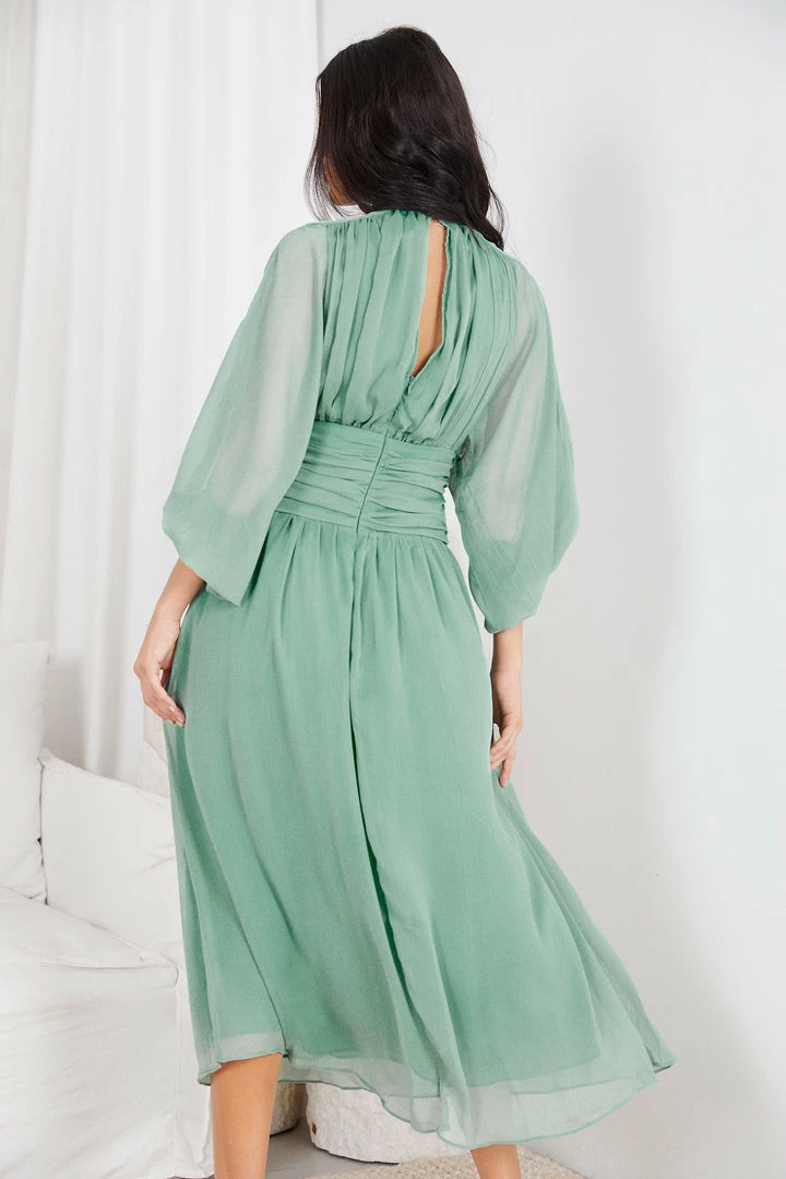 Qtrend Fashion PTY LTD Analey Dress - Sage CLOTHING 5 Qtrend Fashion PTY LTD Analey Dress - Sage CLOTHING