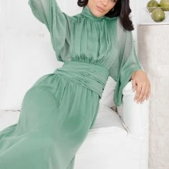 Qtrend Fashion PTY LTD Analey Dress - Sage CLOTHING 14 Qtrend Fashion PTY LTD Analey Dress - Sage CLOTHING