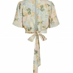 WE ARE KINDRED CLOTHING Anita Broiderie Crop Blouse - Mint Floral