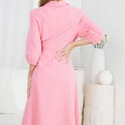 WeLove Fashion Antonette Dress - Pink CLOTHING