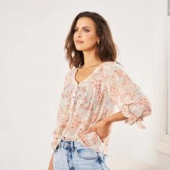 So In Style Aras Top - Beige Floral CLOTHING 10 So In Style Aras Top - Beige Floral CLOTHING