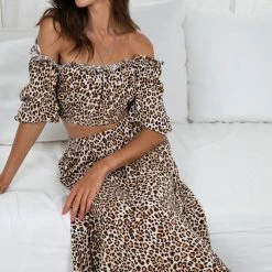 White Closet Argie Top - Leopard Print CLOTHING