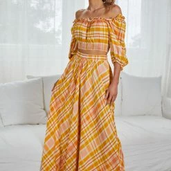 White Closet Argie Top - Yellow Print