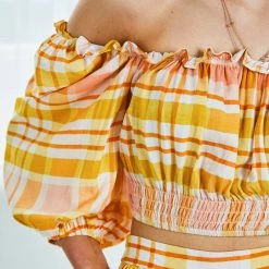 White Closet Argie Top - Yellow Print