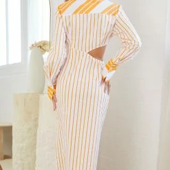 Wild Ginger Arialee Dress - Orange Stripe