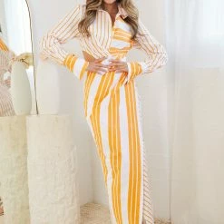 Wild Ginger Arialee Dress - Orange Stripe