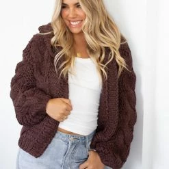 HQ Fashion Aspen Cardigan - Chocolate CLOTHING 17 HQ Fashion Aspen Cardigan - Chocolate CLOTHING