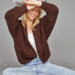 HQ Fashion Aspen Cardigan - Chocolate CLOTHING 15 HQ Fashion Aspen Cardigan - Chocolate CLOTHING