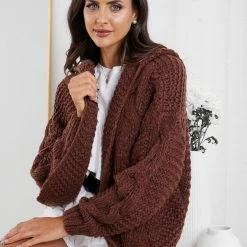 HQ Fashion Aspen Cardigan - Chocolate CLOTHING 12 HQ Fashion Aspen Cardigan - Chocolate CLOTHING