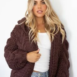 HQ Fashion Aspen Cardigan - Chocolate CLOTHING