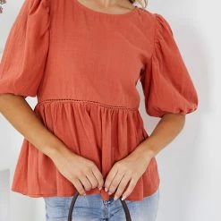 Style Box CLOTHING Aully Top - Rust 14 Style Box CLOTHING Aully Top - Rust