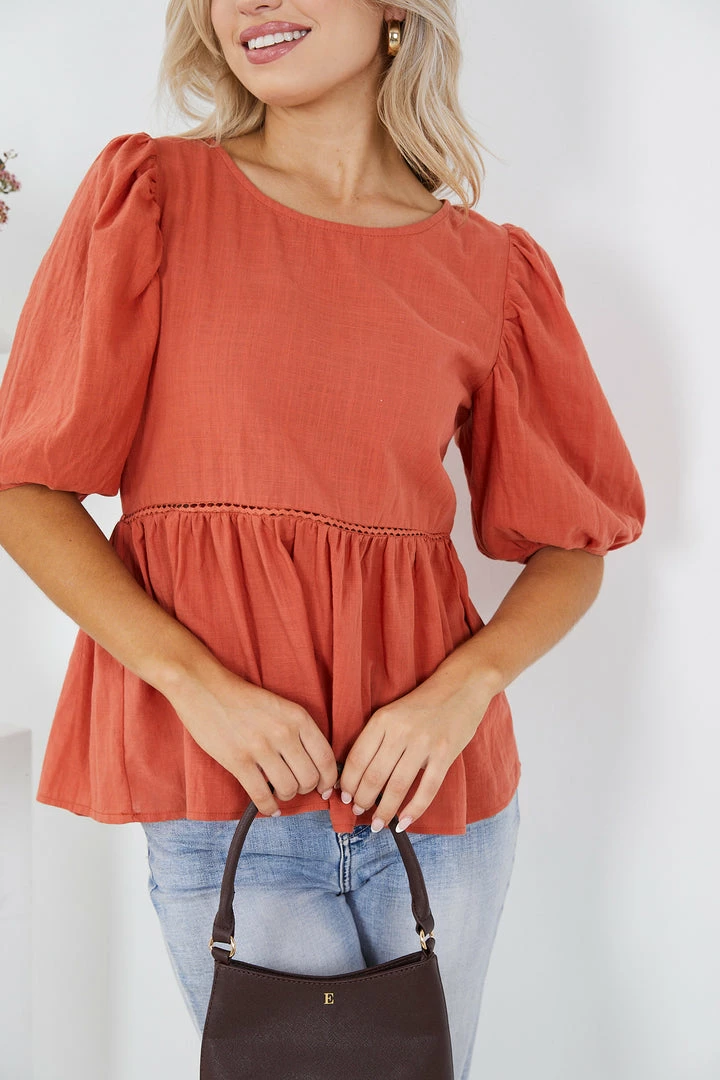 Style Box CLOTHING Aully Top - Rust 8 Style Box CLOTHING Aully Top - Rust