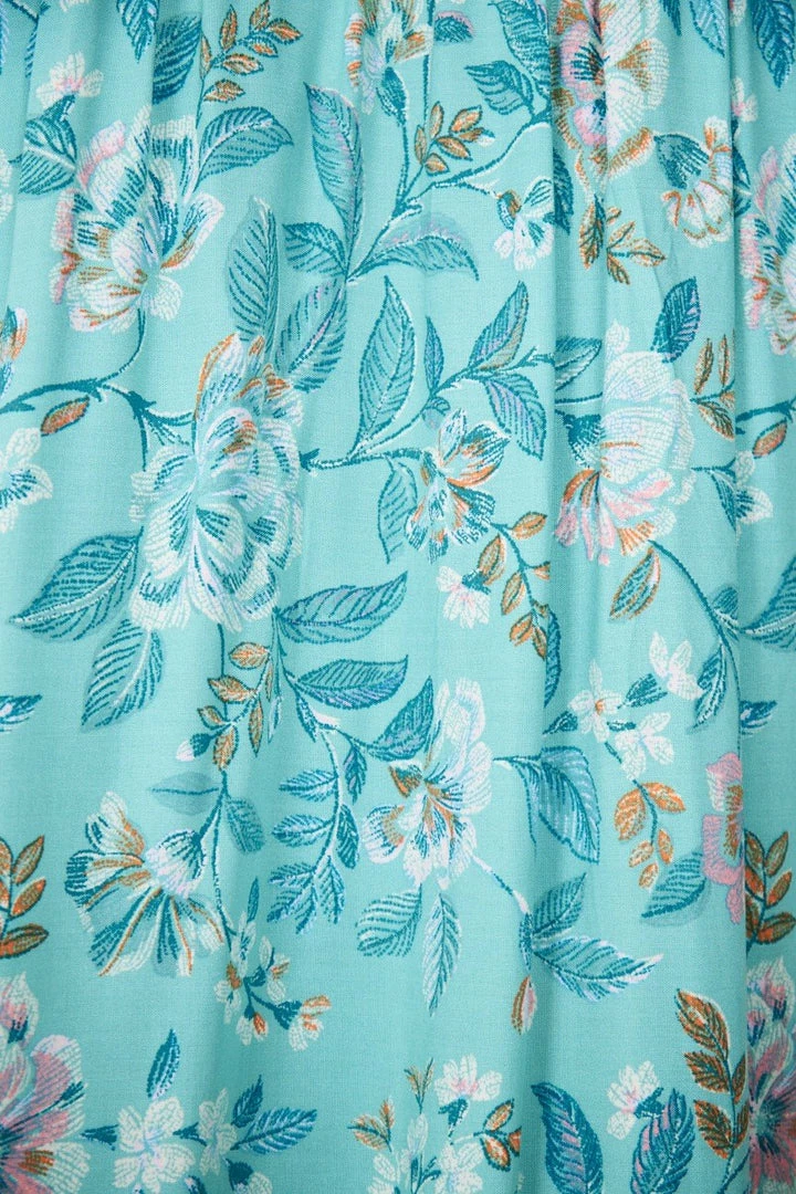 HQ Fashion Aurina Dress - Aqua Print CLOTHING 8 HQ Fashion Aurina Dress - Aqua Print CLOTHING