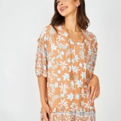 HQ Fashion Aurina Dress - Brown Multi CLOTHING 11 HQ Fashion Aurina Dress - Brown Multi CLOTHING