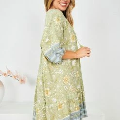 HQ Fashion Aurina Dress - Green Multi CLOTHING
