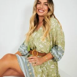 HQ Fashion Aurina Dress - Green Multi CLOTHING