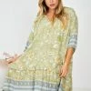 HQ Fashion Aurina Dress - Green Multi CLOTHING