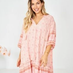 HQ Fashion CLOTHING Aurina Dress - Pink Multi