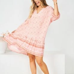 HQ Fashion CLOTHING Aurina Dress - Pink Multi
