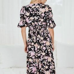 YH & Co (Chloe Yip) CLOTHING Aviona Dress - Black Floral