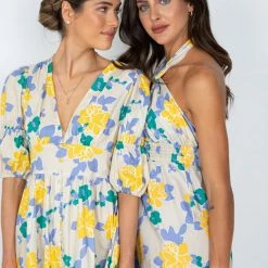 YH & Co (Chloe Yip) Hamlin Dress - Beige Floral 14 YH & Co (Chloe Yip) Hamlin Dress - Beige Floral