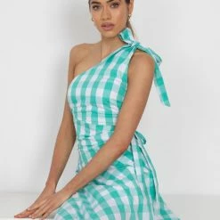 Wild Ginger CLOTHING Sabled Dress - Green Gingham