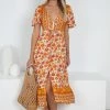 HQ Fashion CLOTHING Ersilia Dress - Mustard Print 2 HQ Fashion CLOTHING Ersilia Dress - Mustard Print